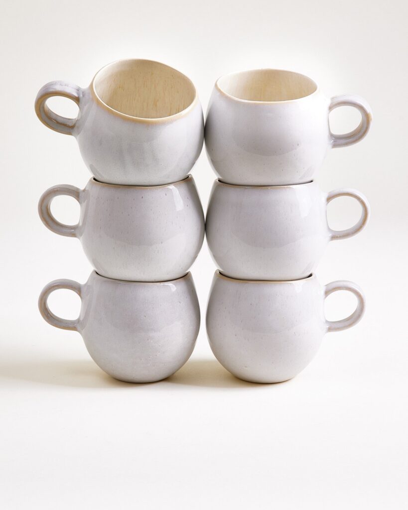 Small Sand Ceramic Mug Set of Six