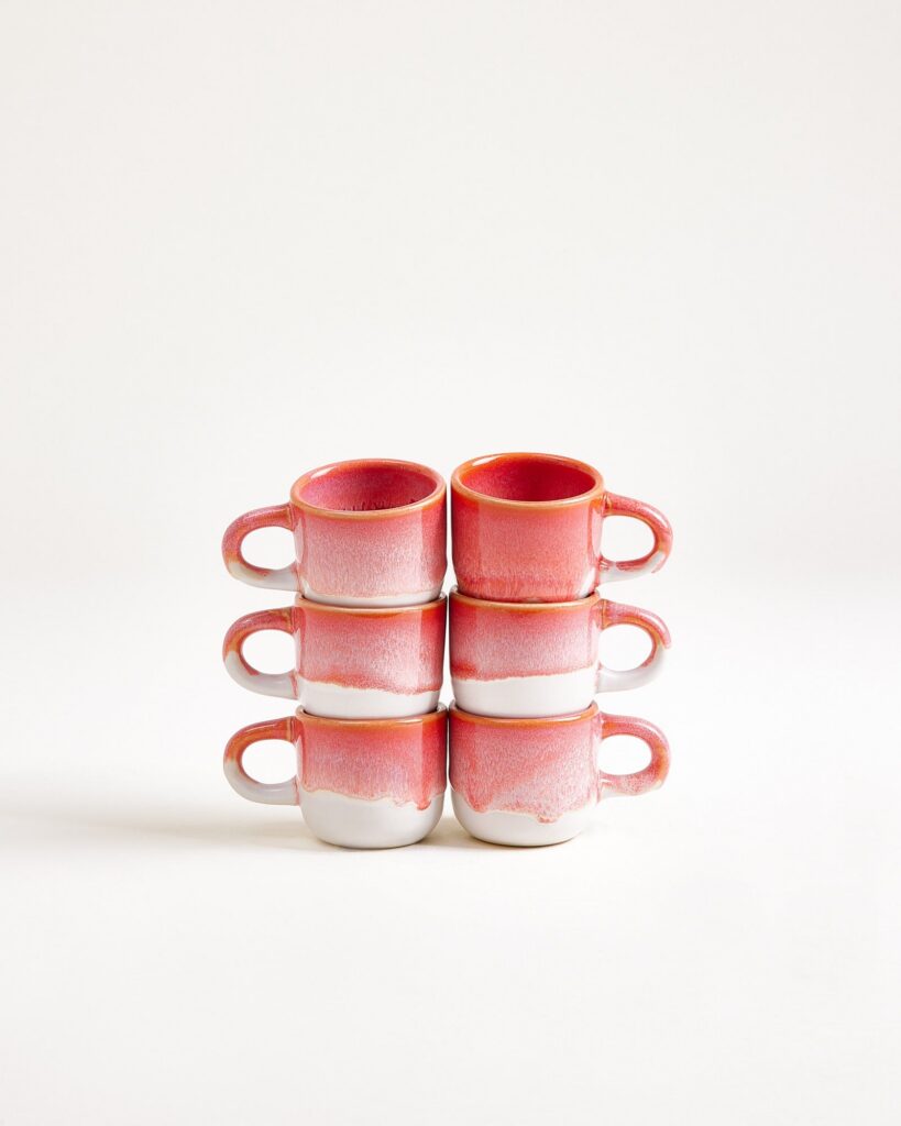 Everyday Clean Line Pink Espresso Cup Set of Six