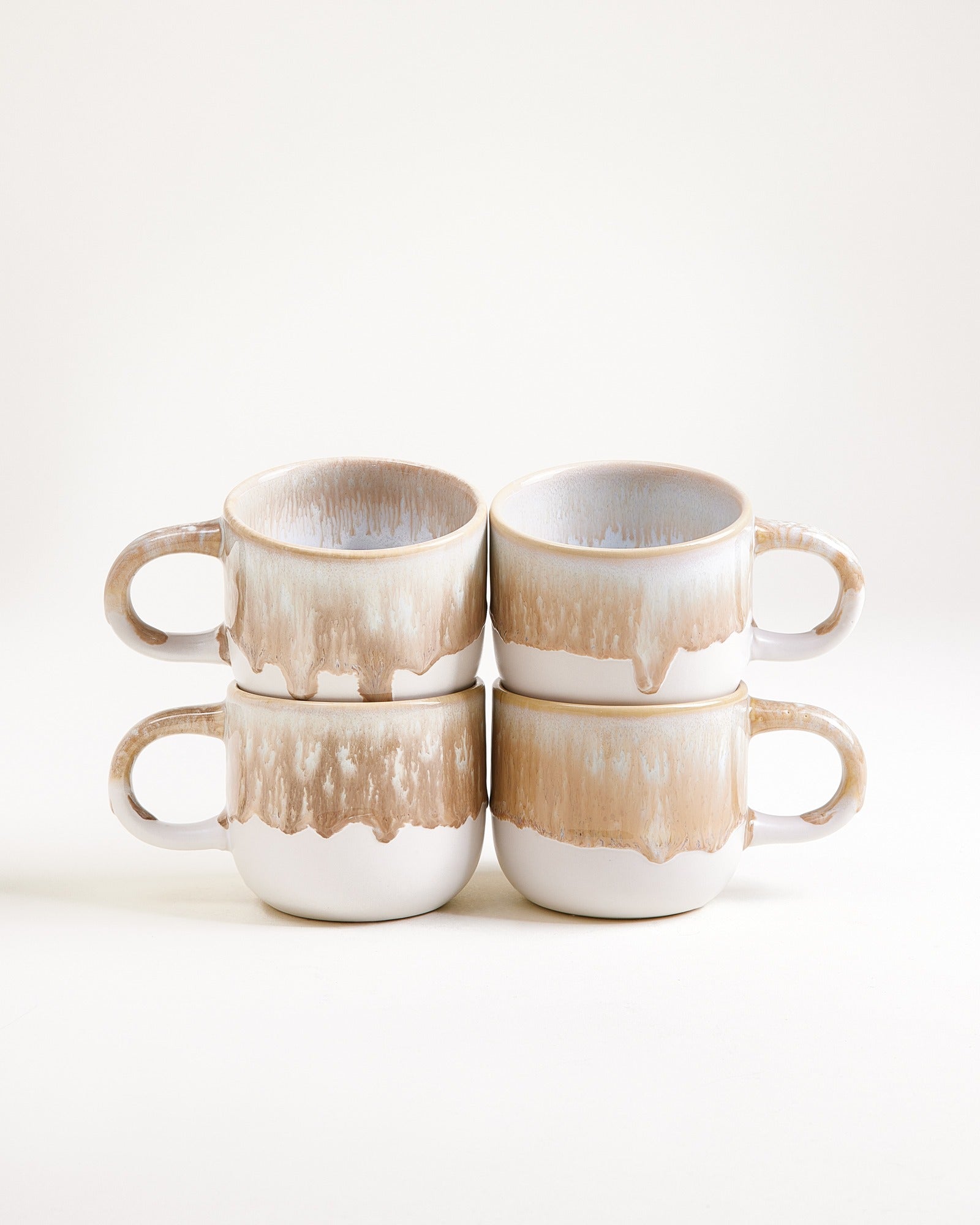 Small Smooth Sand Ceramic Mug Set of Four