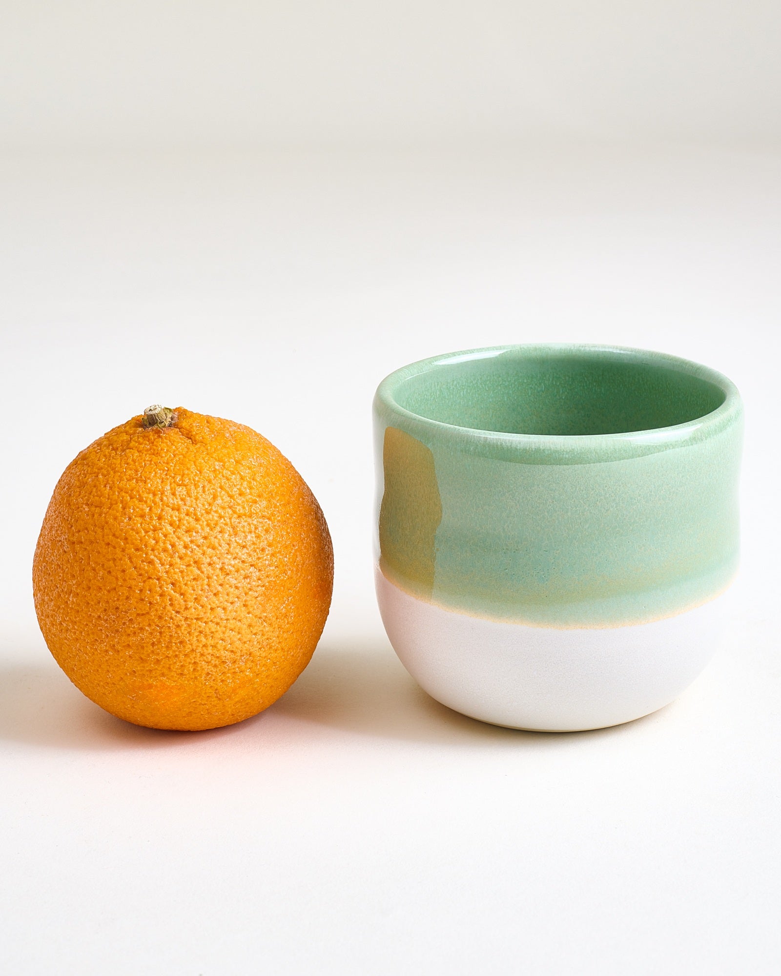 Large Green Ceramic Cup Set of Six